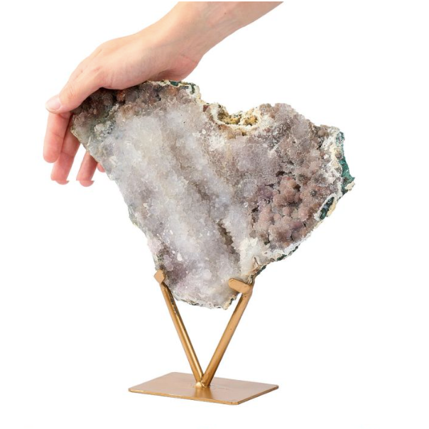 Amethyst Druze on gold stand 1.980kg (pre-order)