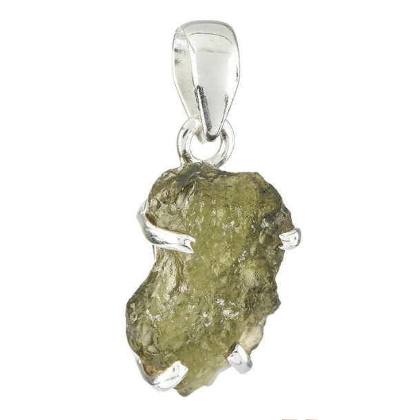 Moldavite Chlum, Claw Set, Sterling Silver Pendant, 3.5gr (pre-order)